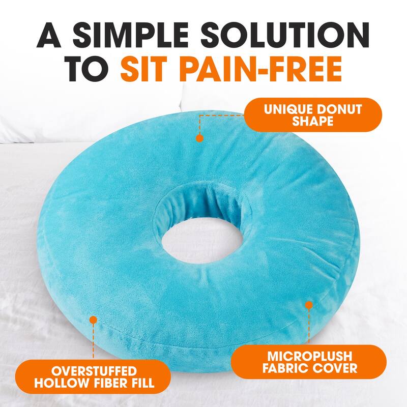 Cheer Collection Super Soft Round Donut Pillow - Assorted Colors