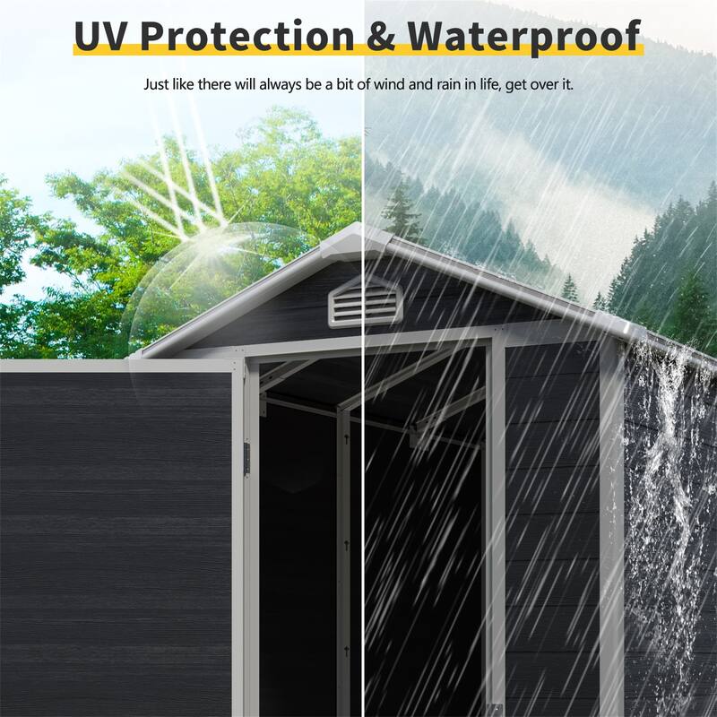 4x6ft Outdoor plastic Storage Shed with floor