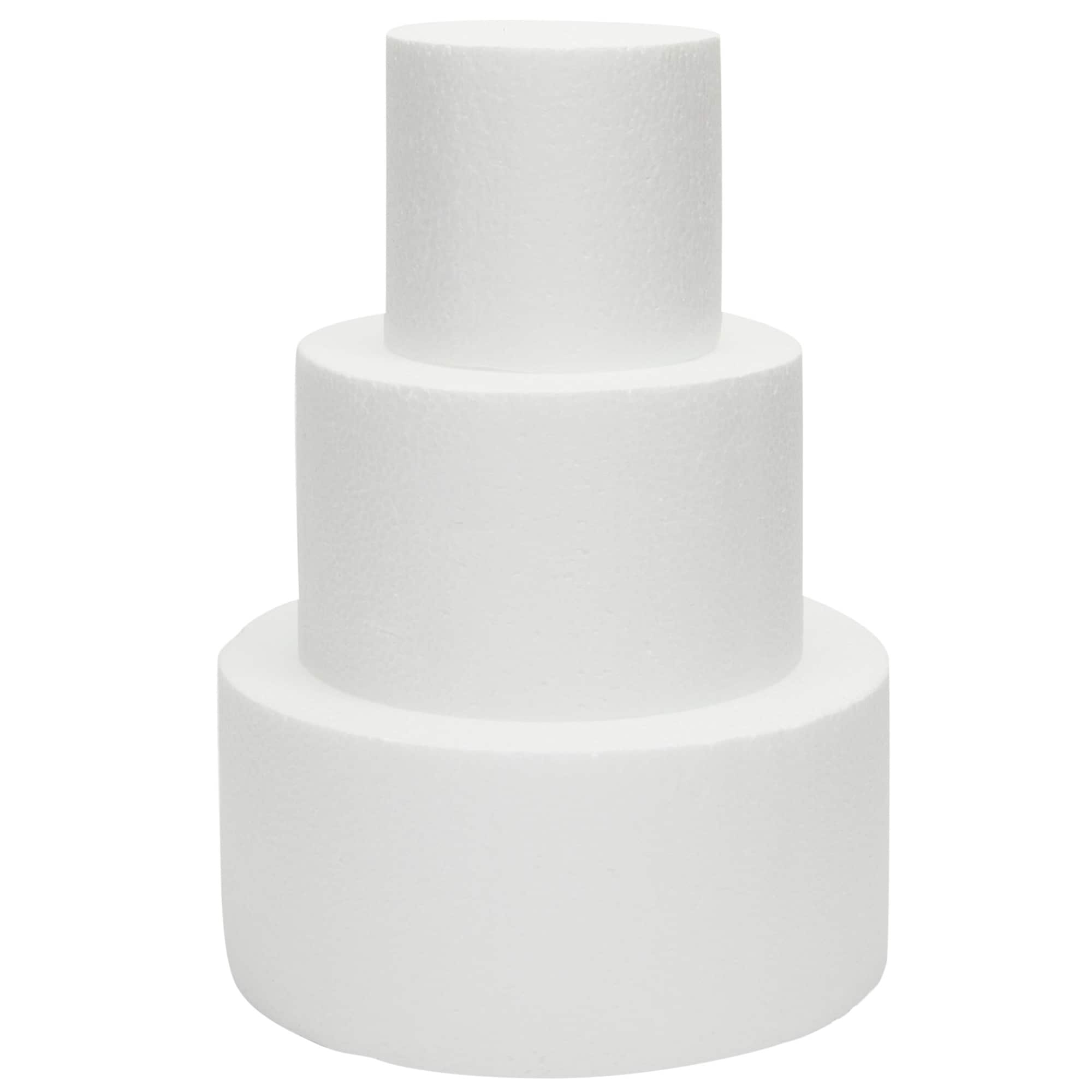 Round Foam Cake Dummy 4 Inch x 12 Inch Circle Dummy Cake Set for Wedding