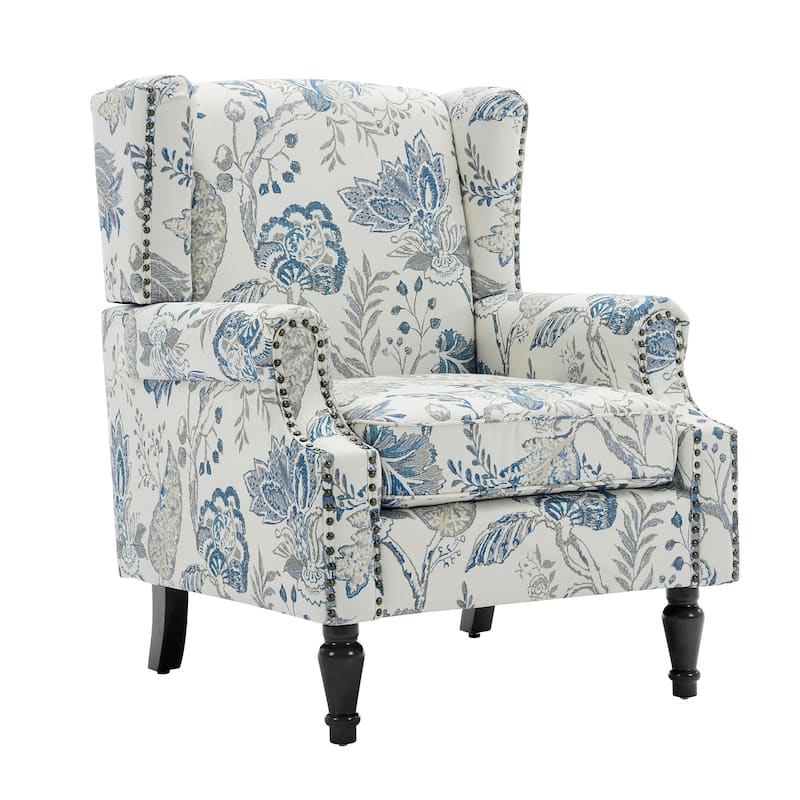 Set of 2 Patterned Upholstered Accent Chair for Living Room