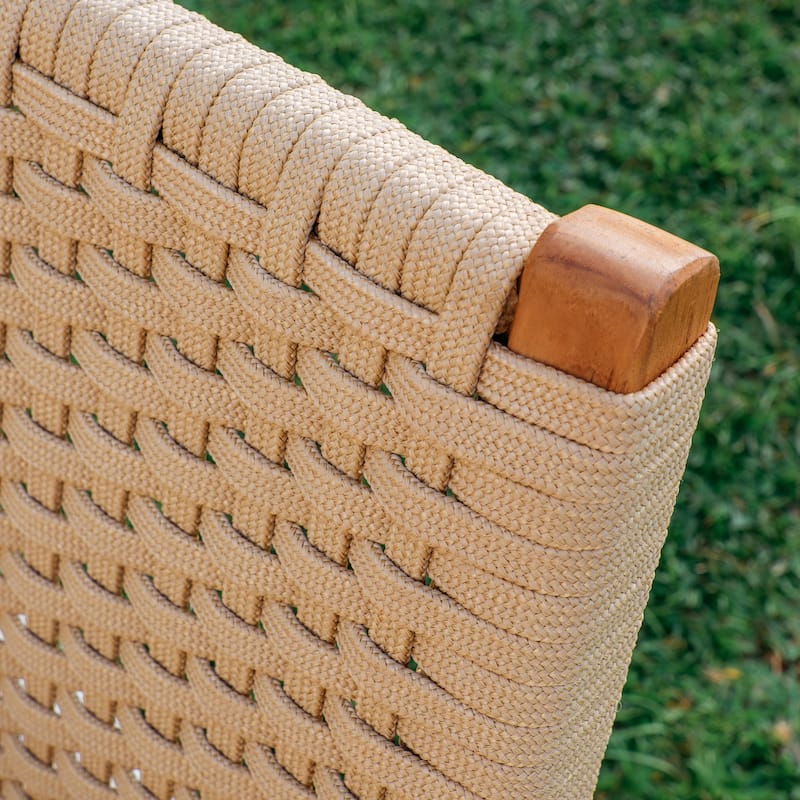 Cambridge Casual Zephyr 5-Piece Teak Patio Dining Set with Woven Rope Chairs