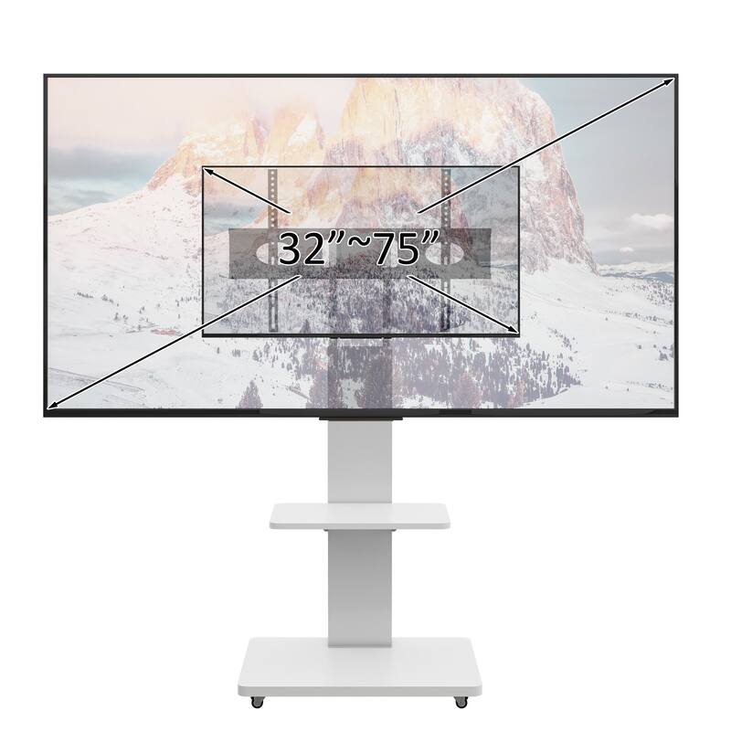 TV Stand Mobile TV Cart with Shelf