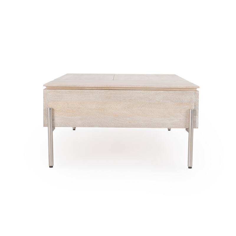 Classic Home Rocklin Mango Wood Lift Top Coffee Table in White