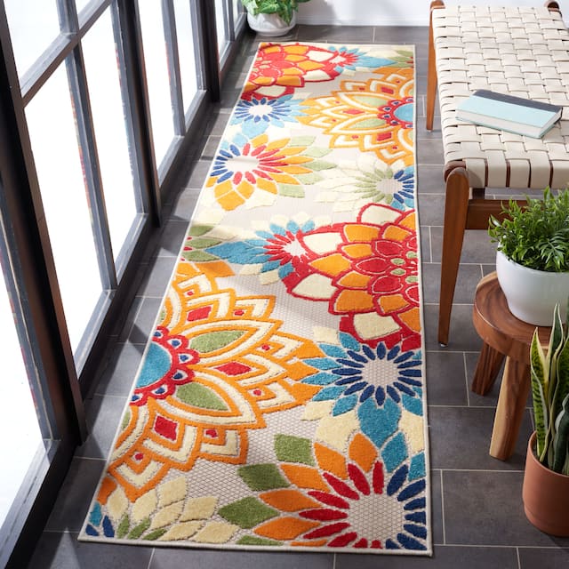 SAFAVIEH Cabana Elvezia Indoor/ Outdoor Waterproof Patio Floral Rug