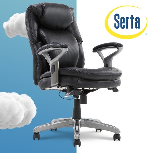 Shop Serta Bonded Leather AIR Health and Wellness Mid Back Office Chair
