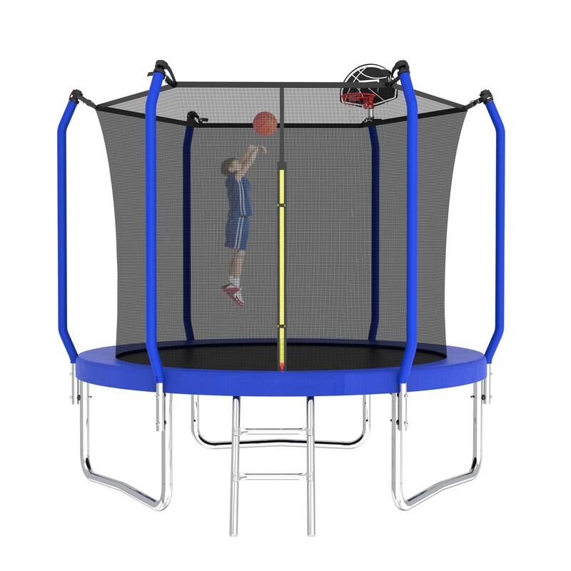 YC Springfree Trampoline - No-Gap Design, Green - Blue - 96.06