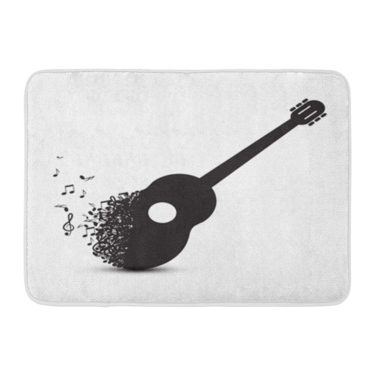 Acoustic Guitar Made From Notes Music Symbol Electric Rock Retro Black Doormat Floor Rug Bath Mat 23 6x15 7 Inch Multi Overstock 31775236