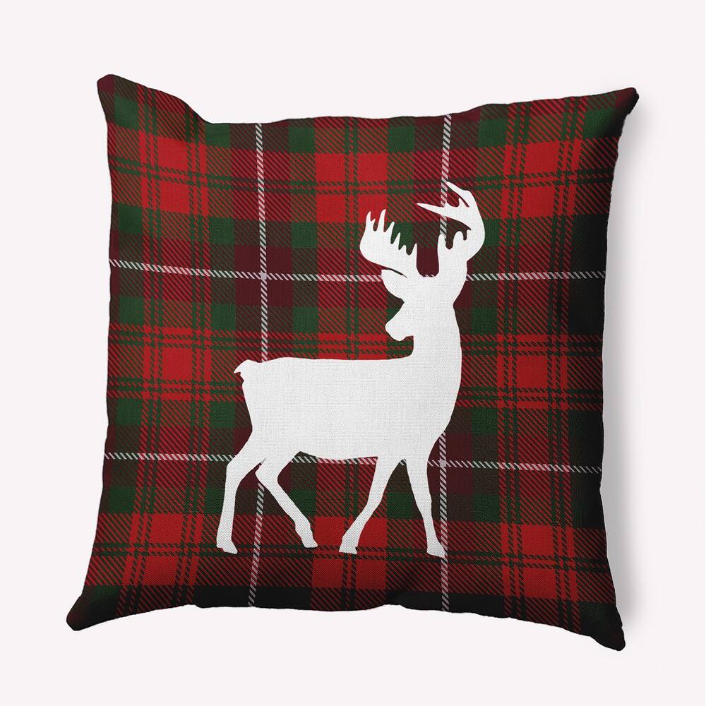 Tartan Reindeer Accent Pillow