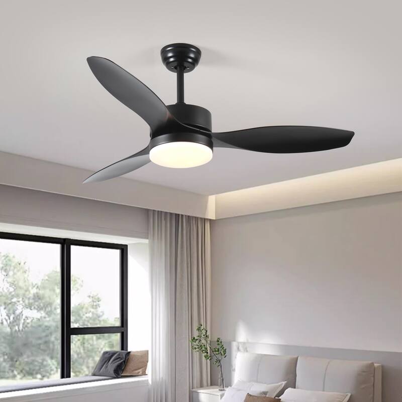 Modern Ceiling Fan Light with Lighting and Acrylic Shade, Reversible Motor for Bedroom and Living Room