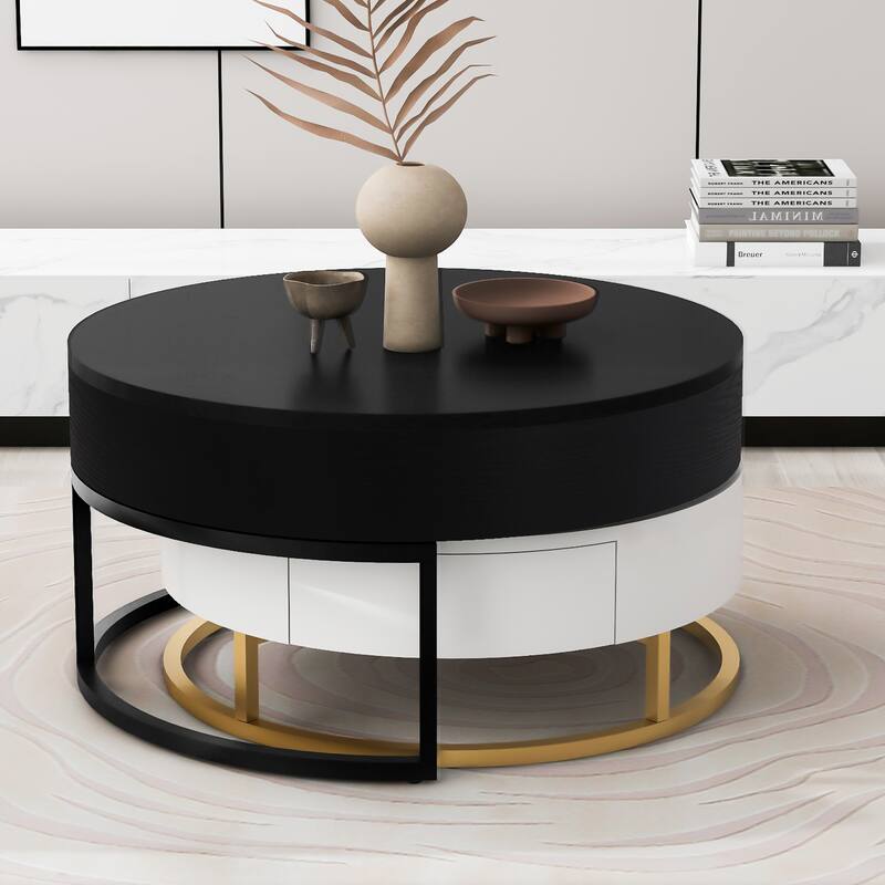Modern Round Lift top Nesting Coffee Tables