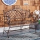 preview thumbnail 8 of 6, SAFAVIEH Outdoor Living Abner Wrought Iron 46-inch Garden Bench - 45.8" W x 20" L x 40" H
