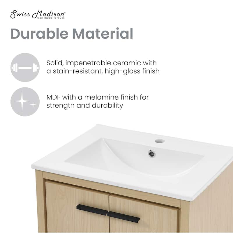 Virage 24 Freestanding, Bathroom Vanity In Natural Oak