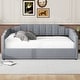preview thumbnail 3 of 5, Full Size Linen Upholstered Daybed Frame with Underneath Storage, Gray