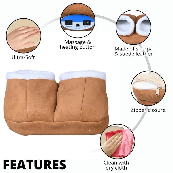 massaging foot warmer vibrating massager Body Innovations Soothing Foot Warmer Massager, Memory Foam & Vibration Gray