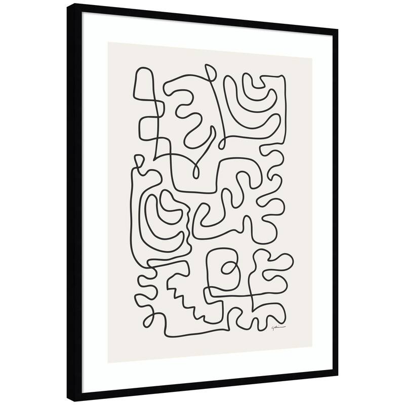 Kate and Laurel Connected Lines by Gabrielly Guedes Framed Wall Art Print