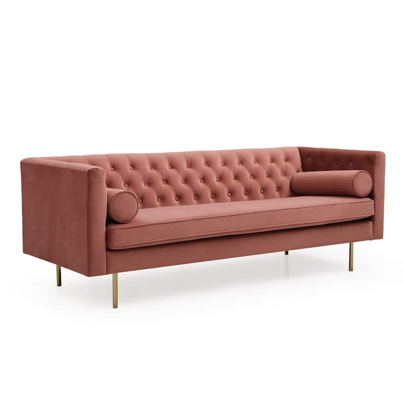 Barnaby Velvet Sofa - Blush Pink Velvet