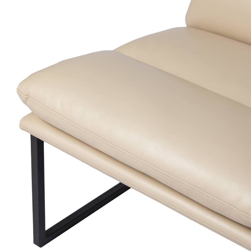 Glitzhome Set of 2 30.25"H Modern Ergonomic PU Accent Armless Chair