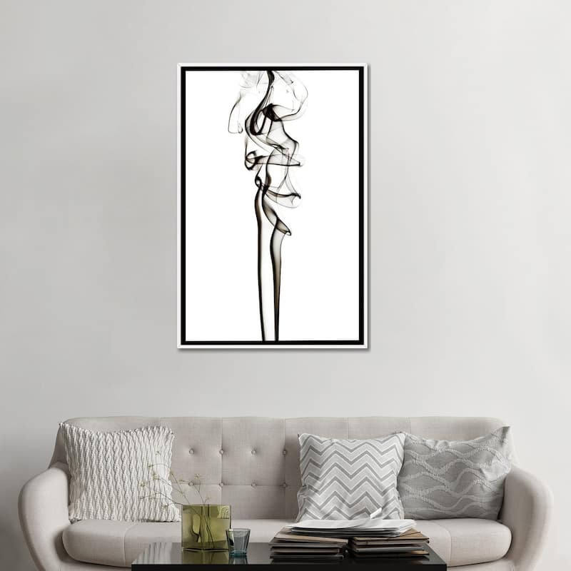 iCanvas "Abstract Black Smoke - Sensual" by Philippe Hugonnard Framed Canvas Print