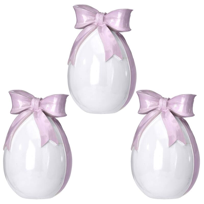7.5" Resin Egg With Bowtie