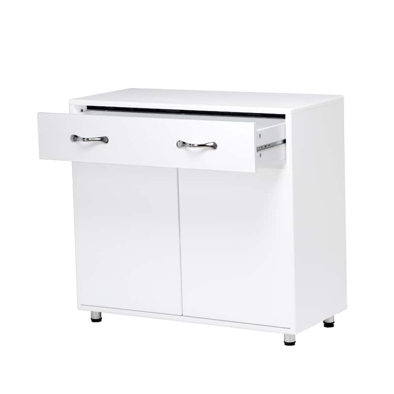 Simple Two Doors and One large drawer Side Table Storage Cabinet with Lage Storage