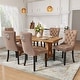 preview thumbnail 3 of 69, Solid Wood Velvet Upholstered Dining Chair Set of 6 Khaki