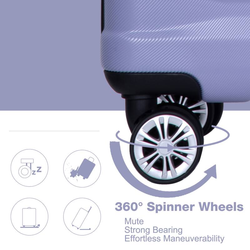 3 Piece Luggage Sets with Double Spinner Wheels and TSA Lock, Expandable Durable PC Hardside Lightweight Suitcase for Men Women