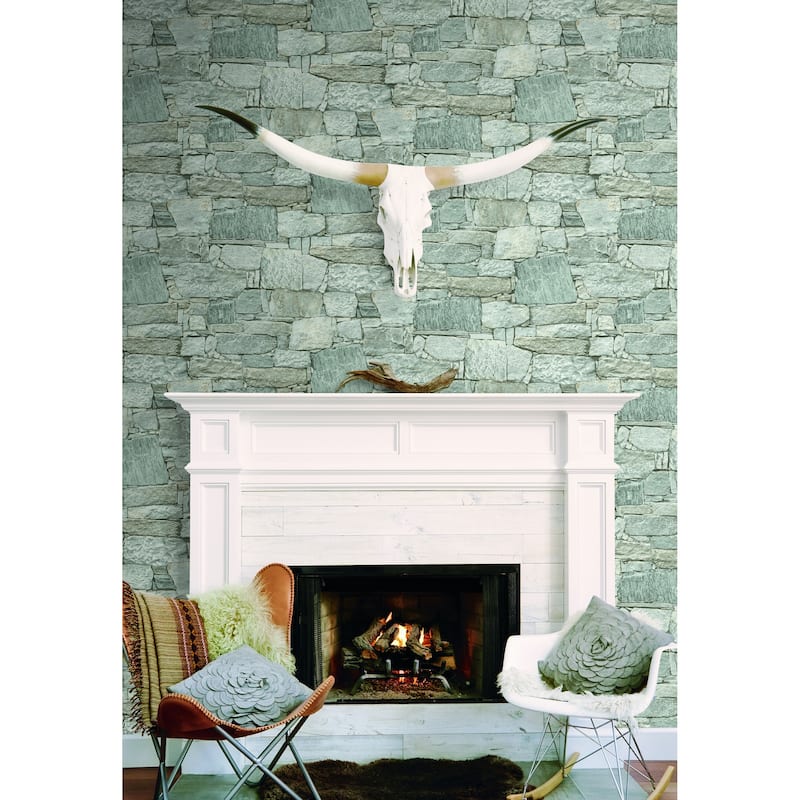 Lansing 20' L x 27" W Stone Peel and Stick Wallpaper
