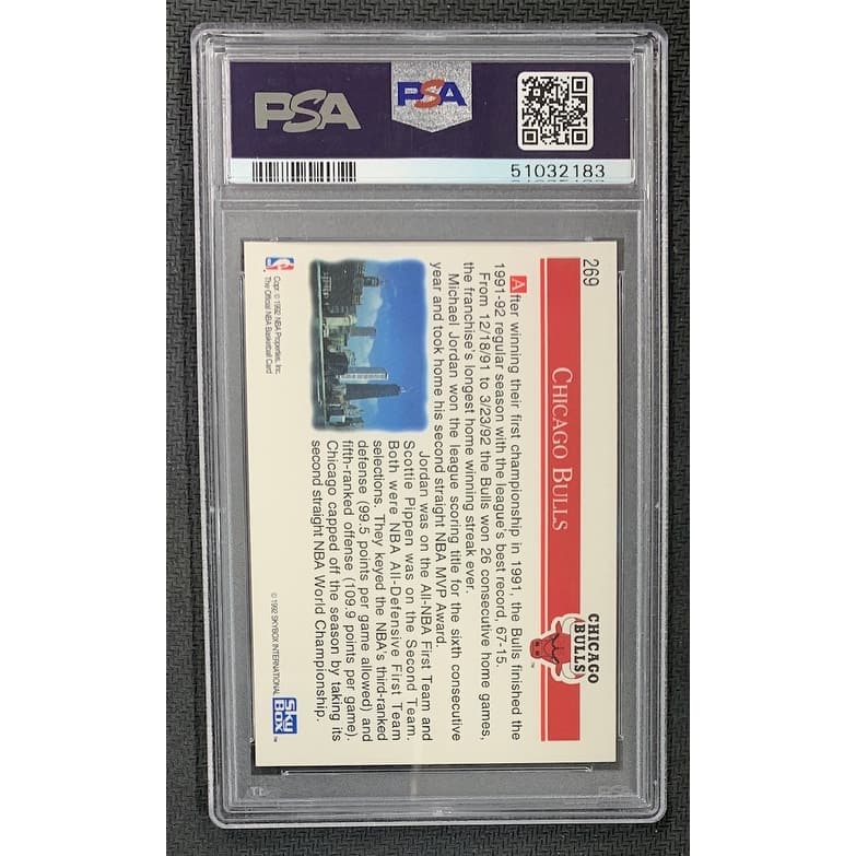 Michael Jordan Scottie Pippen 1992 Hoops Chicago Bulls Card #269 Graded PSA 10 - 8' x 11'