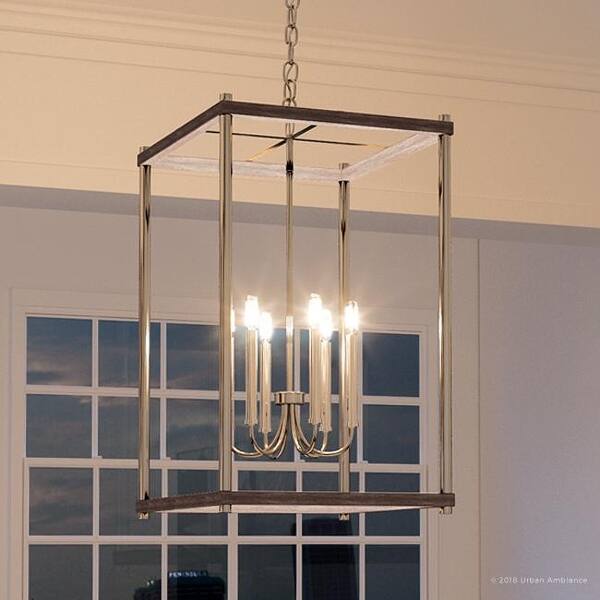 slide 2 of 7, Luxury Modern Farmhouse Pendant Light, 32"H x 20"W, with English Country Style, Brushed Nickel Finish by Urban Ambiance
