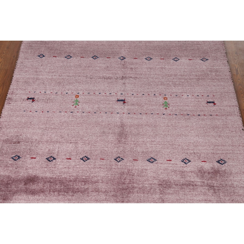 Little Animals Gabbeh Indian Rug Hand-Knotted Wool Carpet - 3'11" x 5'9"