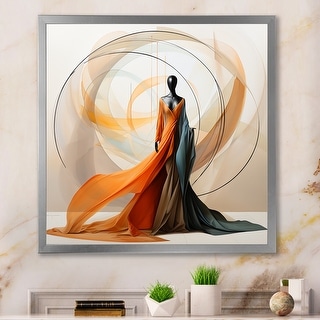 Designart "Abstract Contemporary African Dancer I" African American Woman Framed Wall Art Living Room