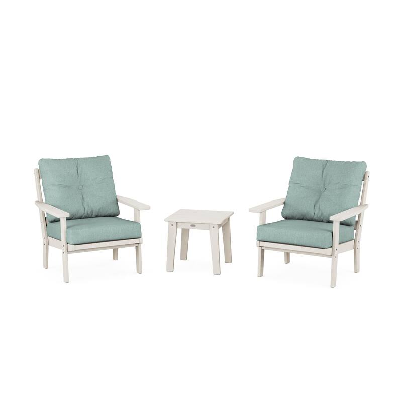 POLYWOOD Oxford 3-Piece Deep Seating Set - Sand/Glacier Spa
