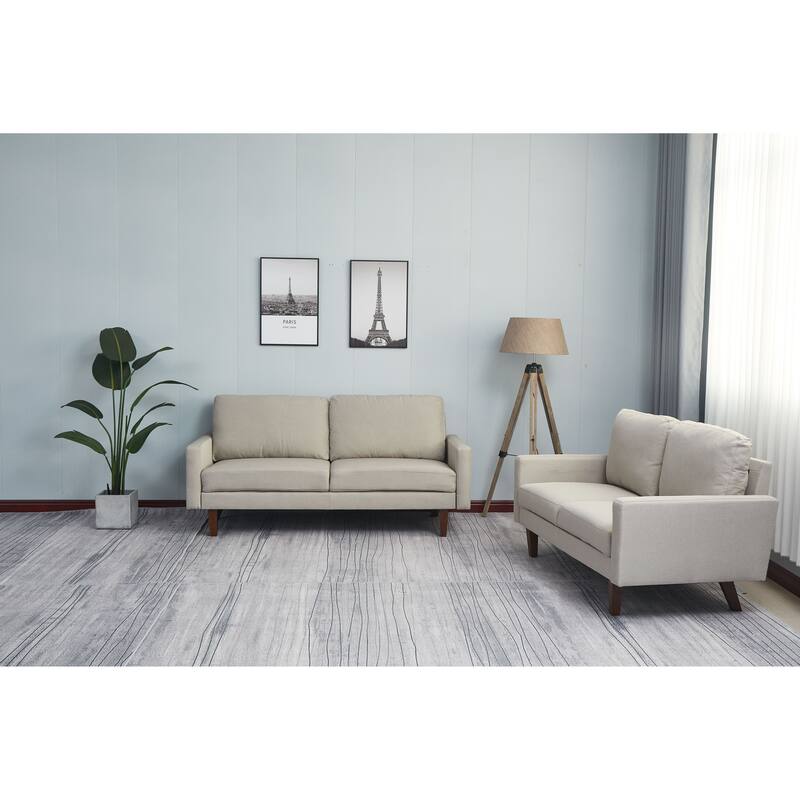 Linen 2 Piece Loveseat and Sofa Living Room Set