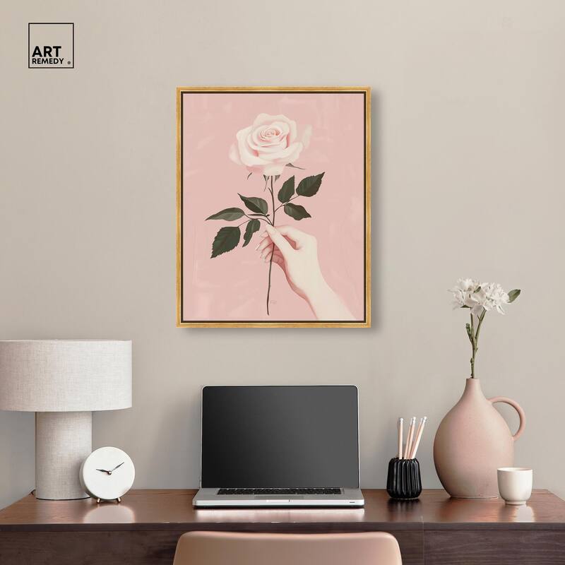 Gift of a Rose Canvas by Art Remedy