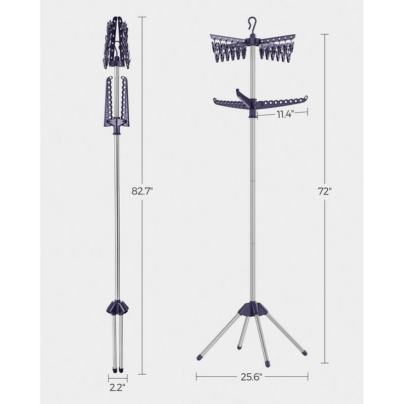 Stainless Steel Foldable Clothes Drying Rack with 360° Rotatable Arms Large Capacity and Space-Saving Design