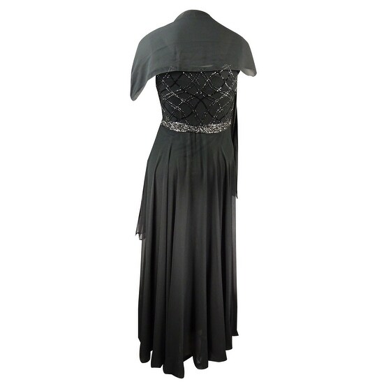 black gown with shawl