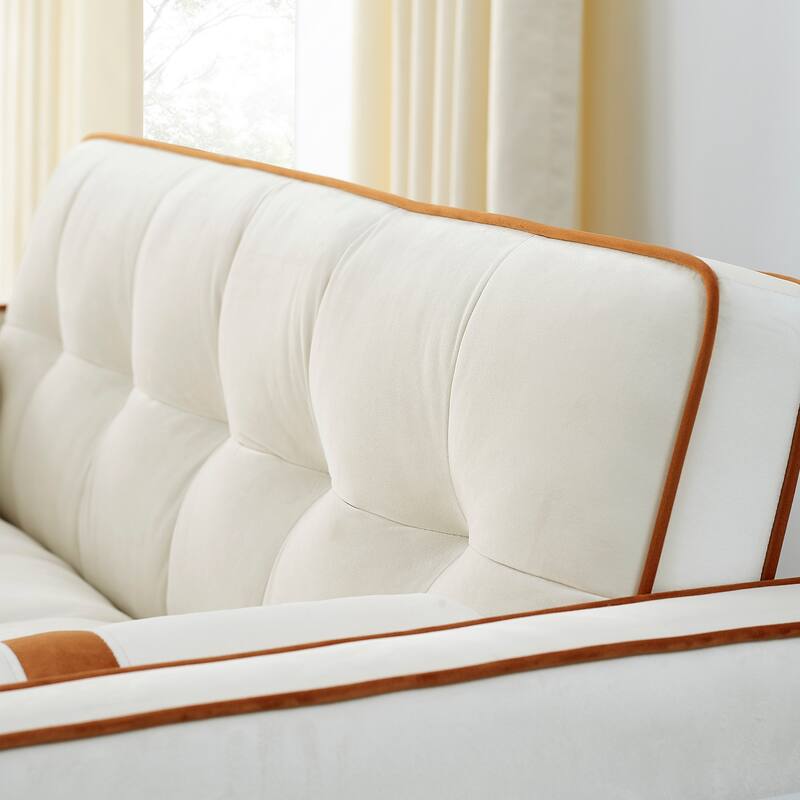 Velvet Sofa Bed with Adjustable Back and Storage Pockets, Multifunctional Sleeper Sofa