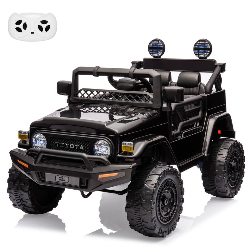 12V Ride on Truck Car, 7AH Licensed Toyota Ride on Car, Battery Powered Kids Car, EVA Tires, Ride On Toy for Kids - Black