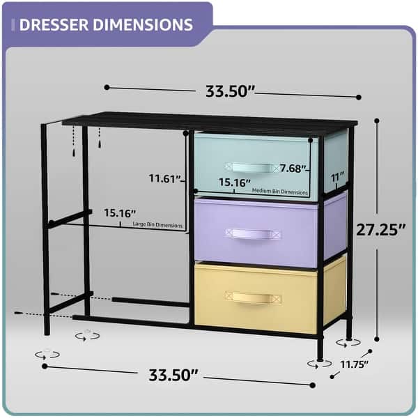 dimension image slide 1 of 5, Kids Dresser with 5 Drawers