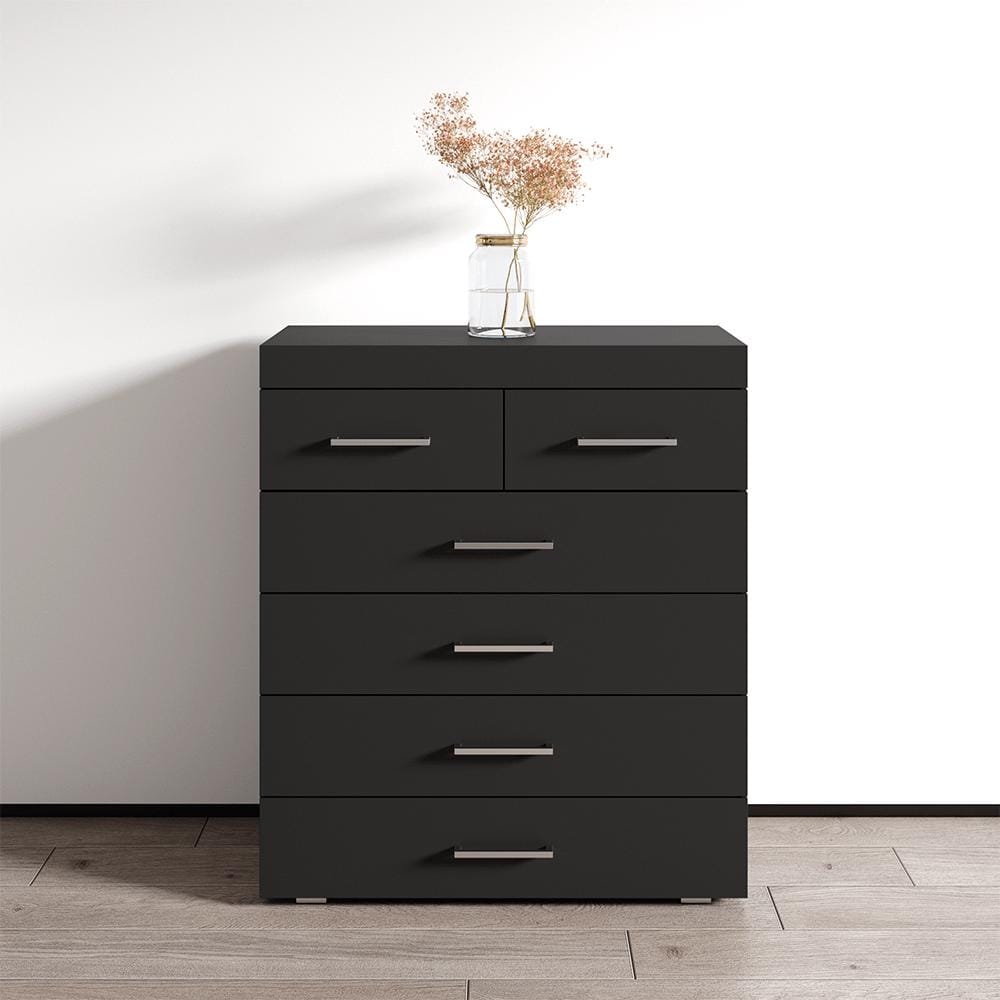 Meble Furniture Perth 6-Drawer Dresser, Modern European Design, 31.5W x 15.7D x 35.8H inches