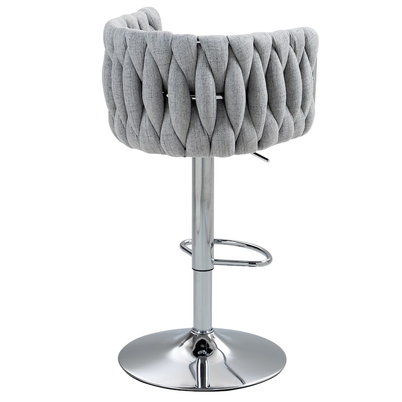 2PCS Velvet Swivel Bar Stools