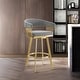 preview thumbnail 13 of 12, Chelsea Modern Swivel Bar Stool, Upholstered Counter Height Chair with Metal Frame