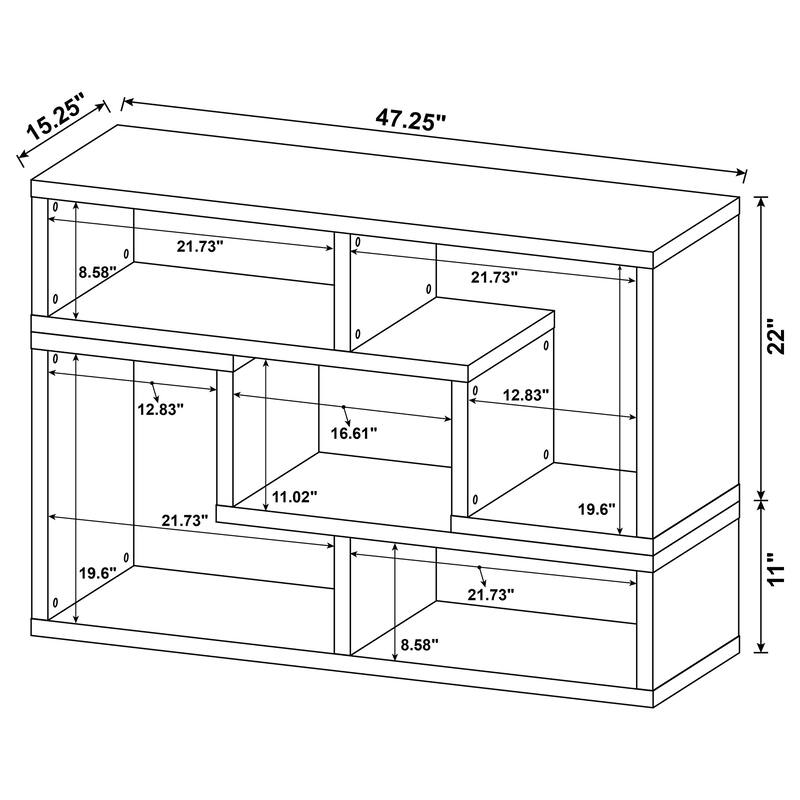 Velma Multipurpose TV Stand and Bookshelf Cappuccino - 47.25" x 15.25" x 22.00"