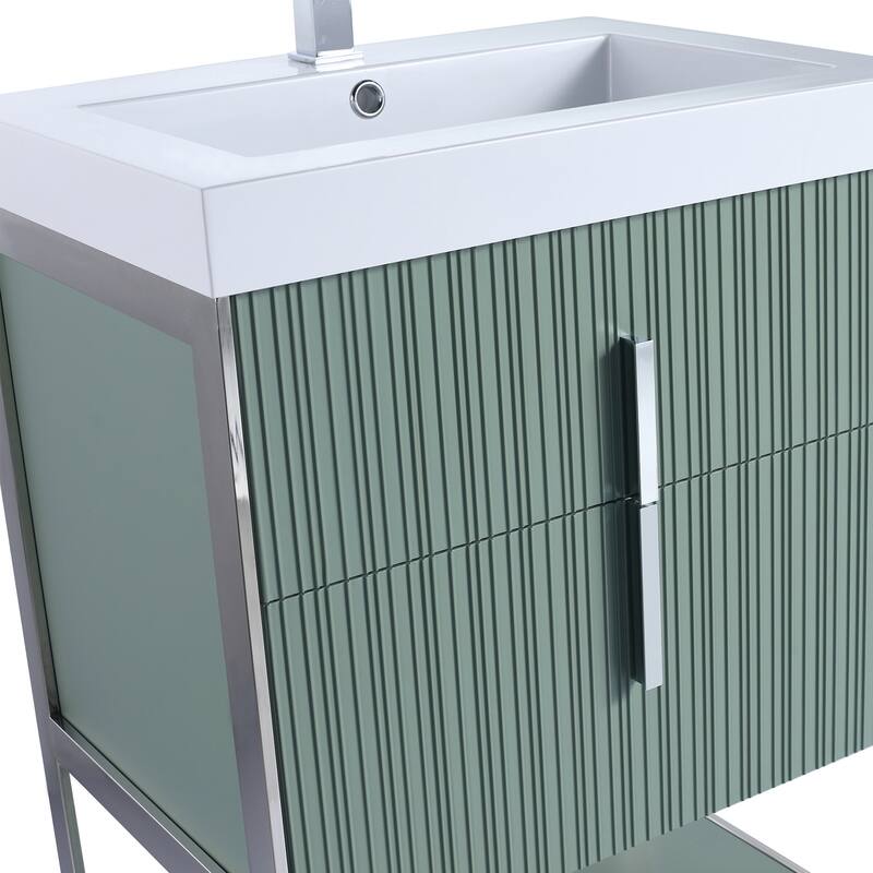 Fine Fixtures Serenity Modern Bathroom Vanity with White Gel Acrylic Top