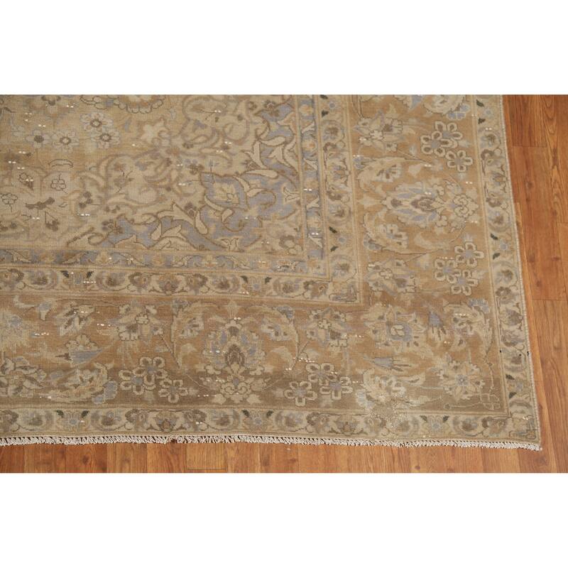 Hand Knotted Oriental 100% Wool Carpet Traditional Floral Brown Najafabad Area Rug - 12' 11'' X 9' 6''