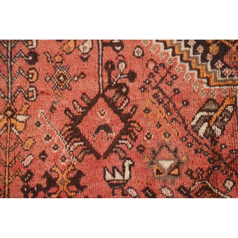 Handmade Vegetable Dye Shiraz Persian Vintage Area Rug - 5'1"x 7'10"