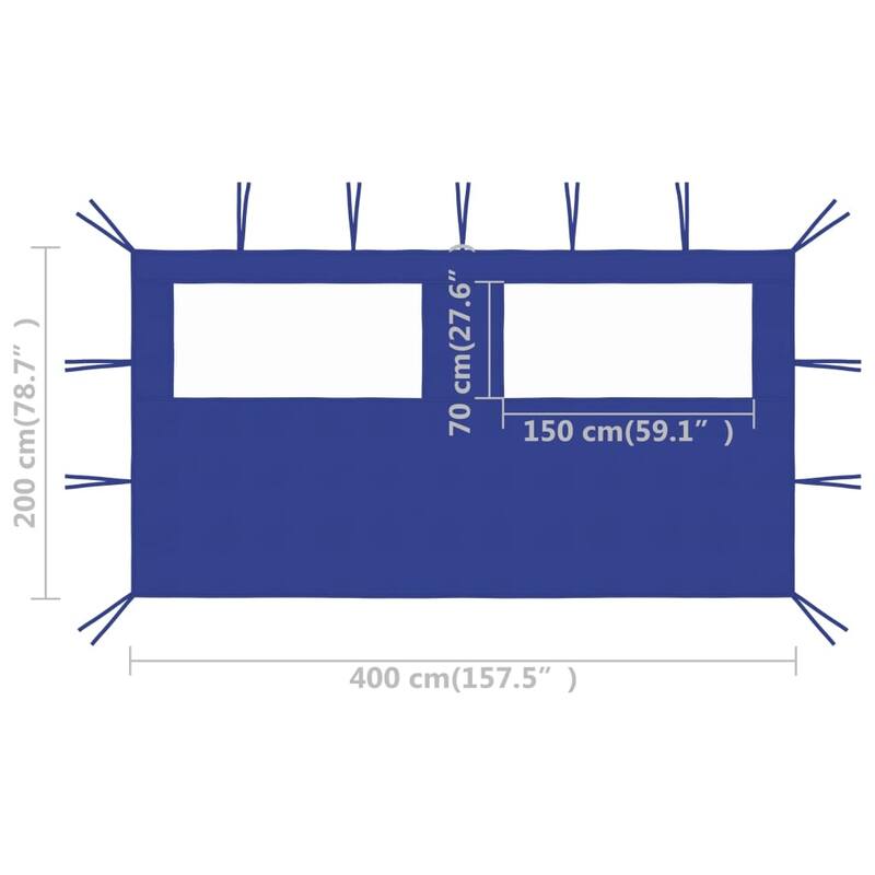 vidaXL Canopy Sidewall Patio Pavilion Panel Walls Gazebo Sidewall with Windows