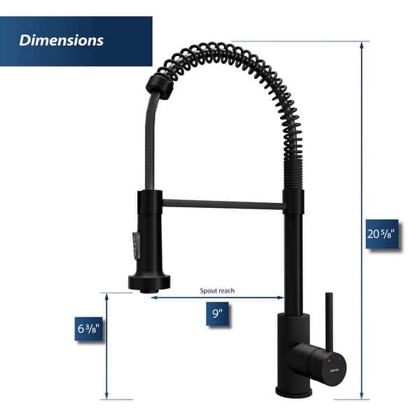 dimension image slide 2 of 5, Karran Loxton Touchless Single-Handle Pull-Down Sprayer Kitchen Faucet