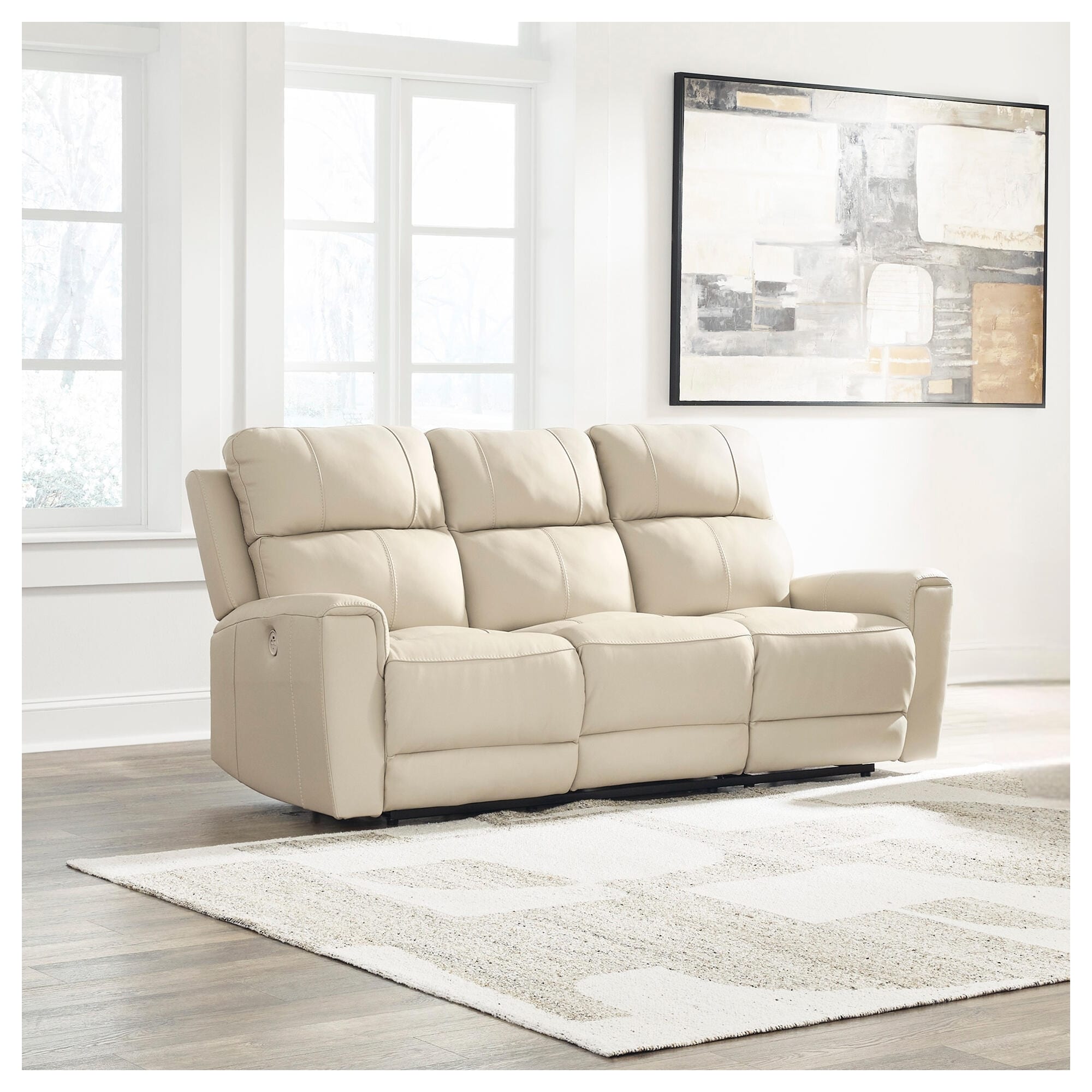 Signature Design by Ashley Dahlmoore Beige Power Reclining Sofa - 87" W x 42" D x 40" H