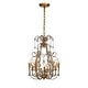 preview thumbnail 3 of 6, 3/4-Lights Antique Gold Candlestick Chandelier Pendant Light with Crystal Teardrop Beads W: 15.7"